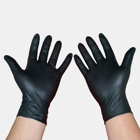 100x Black Disposable Gloves
